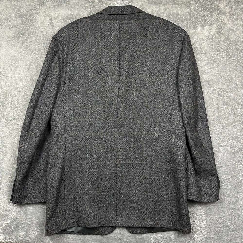 Daniel Cremieux Coll Blazer Sport Coat Jacket Men's Size 39R Woolmark Gray Plaid